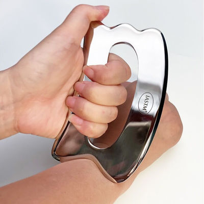 Strumento di massaggio in acciaio inossidabile Gua Sha 2024 per il rilassamento dei tessuti molli del corpo Tecnico lucidato lucidato portatile