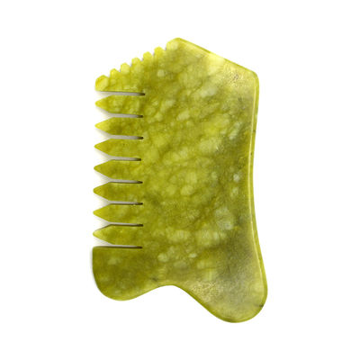 Personal Health Care Green Jade Comb Guasha Strumento di raschiatura per la cura della testa e il sollievo dal dolore di parto Multifunzione portatile