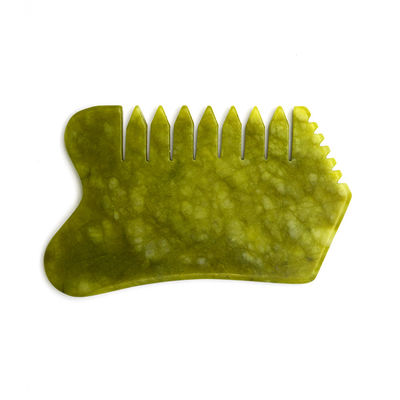 Personal Health Care Green Jade Comb Guasha Strumento di raschiatura per la cura della testa e il sollievo dal dolore di parto Multifunzione portatile