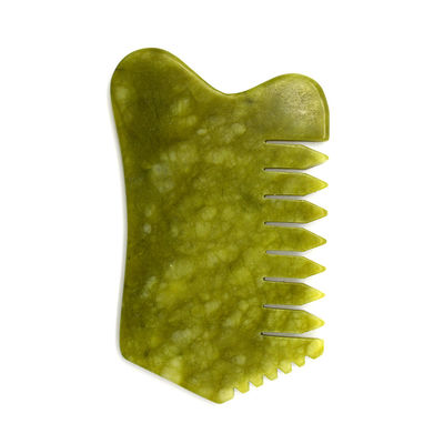 Personal Health Care Green Jade Comb Guasha Strumento di raschiatura per la cura della testa e il sollievo dal dolore di parto Multifunzione portatile