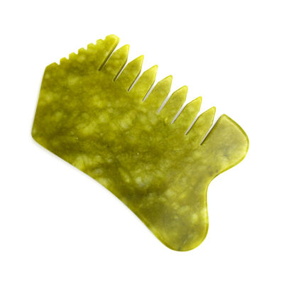 Personal Health Care Green Jade Comb Guasha Strumento di raschiatura per la cura della testa e il sollievo dal dolore di parto Multifunzione portatile