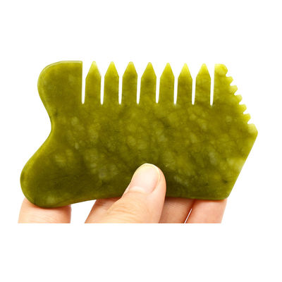 Personal Health Care Green Jade Comb Guasha Strumento di raschiatura per la cura della testa e il sollievo dal dolore di parto Multifunzione portatile