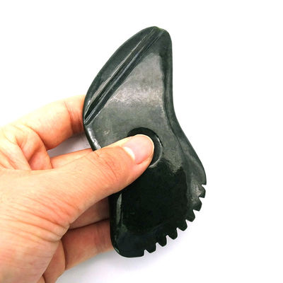 Nefrite verde scuro naturale Giada Gua Sha Massaggio del corpo Strumenti di massaggio tradizionale di raschiatura per il corpo intero 11,8cm*6cm*0,9cm