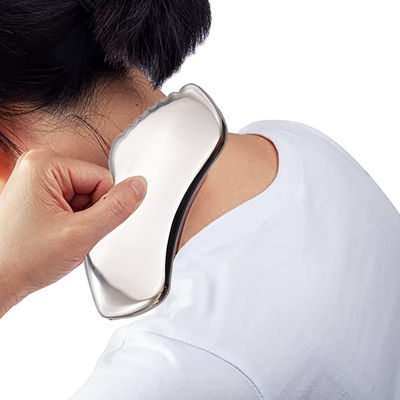 Massaggiatore facciale strumento di raschiatura in acciaio inossidabile portatile Gua Sha per il trattamento SPA
