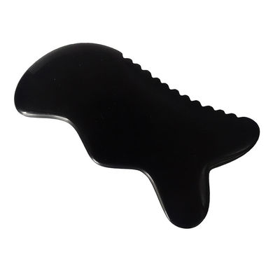 Strumento di massaggio Gua Sha Strumento naturale di pietra bianca nera Guasha per massaggio del collo del piede
