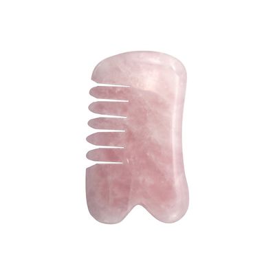 Manifattura a mano naturale rosa quarzo gua sha raschiatura massaggio pettine capelli guashsa per la testa modalità massaggio n abkgs-030