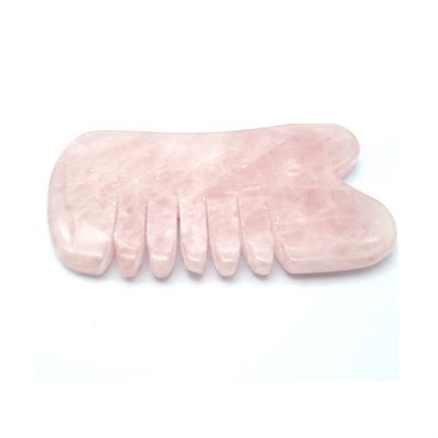 Manifattura a mano naturale rosa quarzo gua sha raschiatura massaggio pettine capelli guashsa per la testa modalità massaggio n abkgs-030