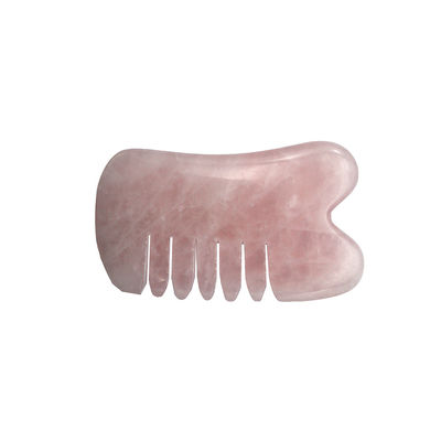 Manifattura a mano naturale rosa quarzo gua sha raschiatura massaggio pettine capelli guashsa per la testa modalità massaggio n abkgs-030