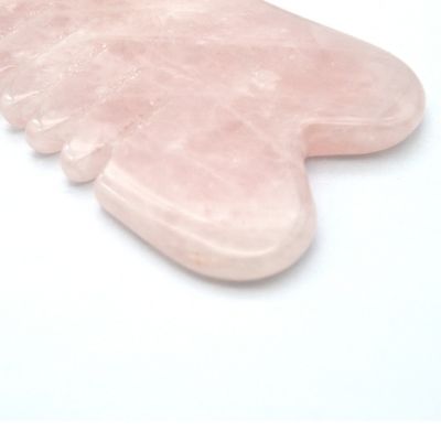 Manifattura a mano naturale rosa quarzo gua sha raschiatura massaggio pettine capelli guashsa per la testa modalità massaggio n abkgs-030