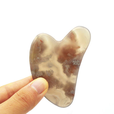 Massaggiatore Corpo Naturale Forma Cuore Fiore di ciliegio Agata Gua Sha Board Care Guasha Massaggio Strumento con Logo personalizzato