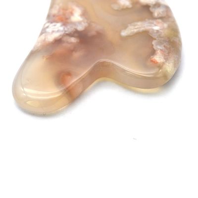 Massaggiatore Corpo Naturale Forma Cuore Fiore di ciliegio Agata Gua Sha Board Care Guasha Massaggio Strumento con Logo personalizzato