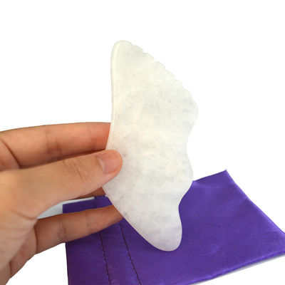 2024 Dispositivo di massaggio in giada bianca personalizzato per viso e corpo Gua Sha Stone Scraping Board per OEM / ODM