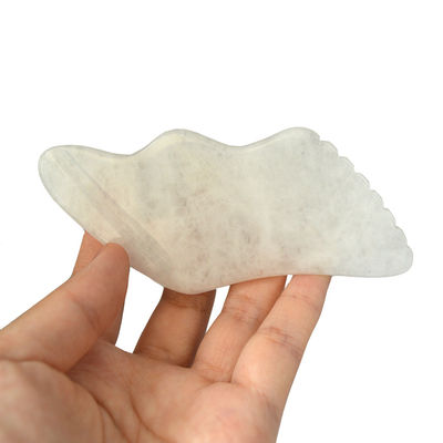 2024 Dispositivo di massaggio in giada bianca personalizzato per viso e corpo Gua Sha Stone Scraping Board per OEM / ODM