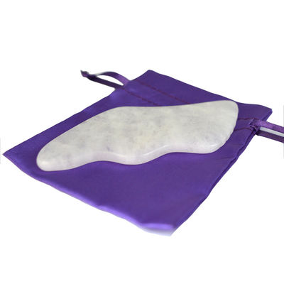 2024 Dispositivo di massaggio in giada bianca personalizzato per viso e corpo Gua Sha Stone Scraping Board per OEM / ODM