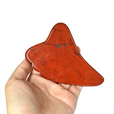 Martello di massaggio di jaspe rosso per SPA Agopuntura Corpo Gamba Facciale Giada Guasha Massaggiatore Tavola Strumento Gua Sha