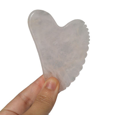 Mascherino Guasha a forma di cuore rosa rosa quarzo giada Mascherino Guasha Gua Sha Strumento di massaggio a tavola per la cura della salute personale OEM/ODM