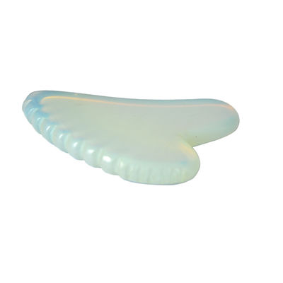 Massaggiatore Faciale Cura del corpo Salute Bianca Opal Forma di Cuore Giada Opalite Guasha Gua Sha Massaggio per il rilassamento facciale