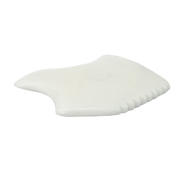 Strumento di massaggio Gua Sha di giada bianca per massaggiatore facciale e corpo SPA Acupuntura Acupressione 9,5cm*7,5cm*0,7cm