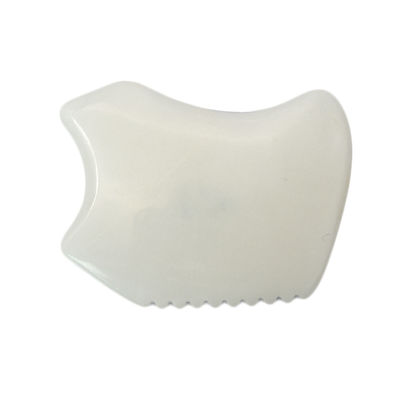Strumento di massaggio Gua Sha di giada bianca per massaggiatore facciale e corpo SPA Acupuntura Acupressione 9,5cm*7,5cm*0,7cm