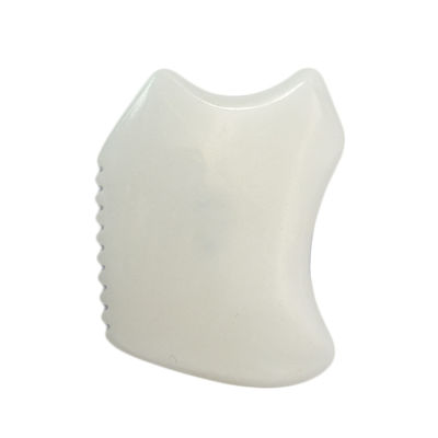 Strumento di massaggio Gua Sha di giada bianca per massaggiatore facciale e corpo SPA Acupuntura Acupressione 9,5cm*7,5cm*0,7cm