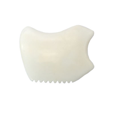 Strumento di massaggio Gua Sha di giada bianca per massaggiatore facciale e corpo SPA Acupuntura Acupressione 9,5cm*7,5cm*0,7cm