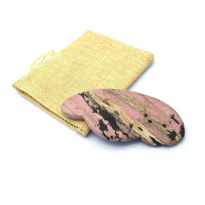Ottenere una linea della mascella definita e ridotto gonfiore con rosa Rhodonite Gua Sha Facial Tools per il viso Massaggio occhio zona tutto il corpo