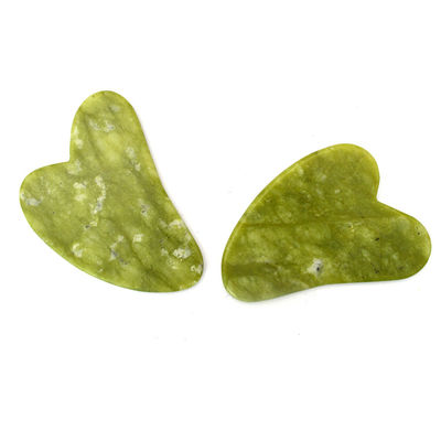 Verde 7.6cm*5.5cm*0.2cm Xiuyan Giada Forma Cuore Faccia Giada Guasha massaggiatore Tavola Gua Sha Massaggio Strumento Per la Salute
