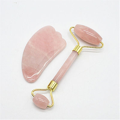 Massaggio Faciale e Necessità per la Cura della Pelle Quarzo Rosa Gua Sha Set con 90mm di Lunghezza