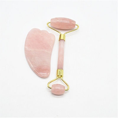 Massaggio Faciale e Necessità per la Cura della Pelle Quarzo Rosa Gua Sha Set con 90mm di Lunghezza