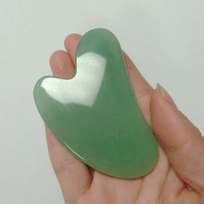 Corpo Massaggiatore Accessoio Forma Cuore Gua Sha Tavola di Giada Aventurina Naturale in Verde