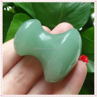 Pietra di massaggio a forma di fungo Gua Sha Strumento artigianale di avventurina verde per il ringiovanimento del viso