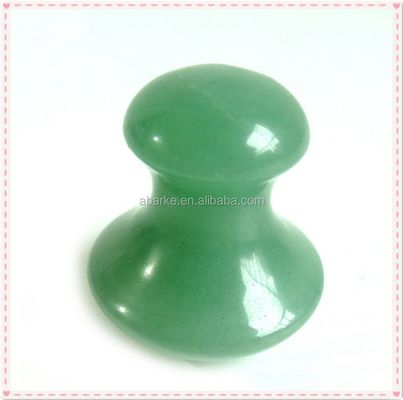 Pietra di massaggio a forma di fungo Gua Sha Strumento artigianale di avventurina verde per il ringiovanimento del viso