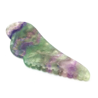 Massaggio per la salute del corpo Giada naturale colorata Guasha Fluorito Gua Sha Strumento di massaggio da raschiatura