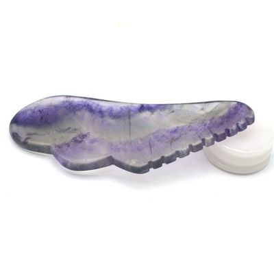 Massaggio per la salute del corpo Giada naturale colorata Guasha Fluorito Gua Sha Strumento di massaggio da raschiatura