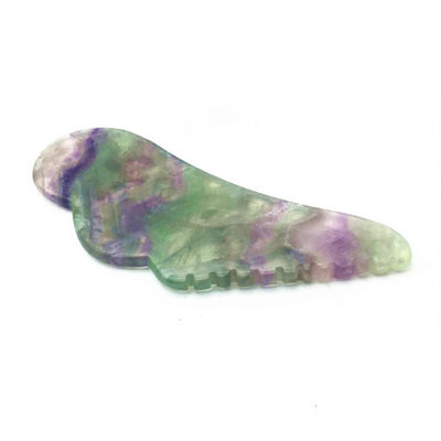 Massaggio per la salute del corpo Giada naturale colorata Guasha Fluorito Gua Sha Strumento di massaggio da raschiatura