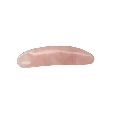 Riduce il gonfiore con la spatola cosmetica curva e l' applicatore di crema per gli occhi in quarzo rosa sul viso con il bastone da massaggio Gua Sha