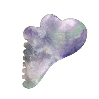 Fluorite naturale arcobaleno con coloratissimi strumenti di massaggio per graffiare Gua Sha 95*55mm