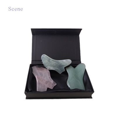 Pietra preziosa personalizzata Rose Quartz Rosso Jasper Howlite Guasha Giada Gua Sha Facial Scraping Massaggio Strumento con controllo del tempo