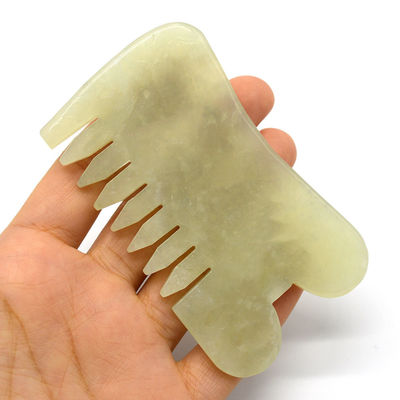 Xiuyan Jade Guasha Massage Comb Gua Sha Scarping Facial Tools con funzione di fisioterapia a infrarossi 88*50*4mm