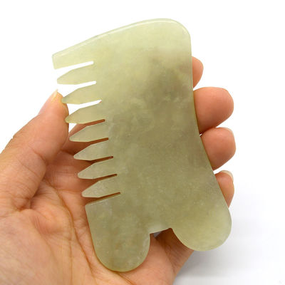 Xiuyan Jade Guasha Massage Comb Gua Sha Scarping Facial Tools con funzione di fisioterapia a infrarossi 88*50*4mm