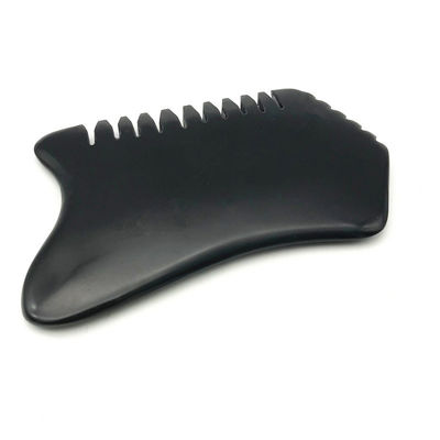 Massaggiatore Faciale Nero Pietra Bian Gua Sha Strumenti di Massaggio Scraping Pietra di Giada Naturale Massaggiatore Corporeo Logo Personalizzato