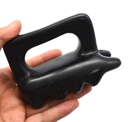 OEM ODM Miglior massaggiatore facciale per la cura personale Strumento di bellezza Gua Sha Strumento naturale Bian nero di pietra Guasha spazzola massaggiatore del corpo