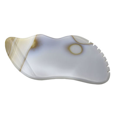 7.5*6.5cm Agate Grigio Naturale Gua Sha Strumenti per lo Scraping Massaggio Proprietà massaggiatore
