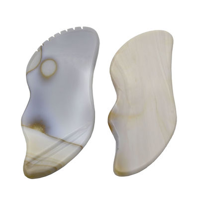 7.5*6.5cm Agate Grigio Naturale Gua Sha Strumenti per lo Scraping Massaggio Proprietà massaggiatore