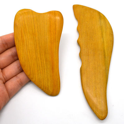 Strumento di Gua Sha in legno naturale per massaggi di raschiatura facciale controllo manuale a filo massaggiatore facciale raschiatura a tavola di legno