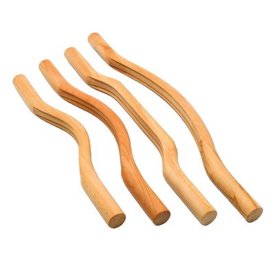 OEM/ODM Accettabile 4 in 1 Strumenti di massaggio Gua Sha in legno per il corpo intero Set per la terapia di raschiatura profonda e massaggio muscolare