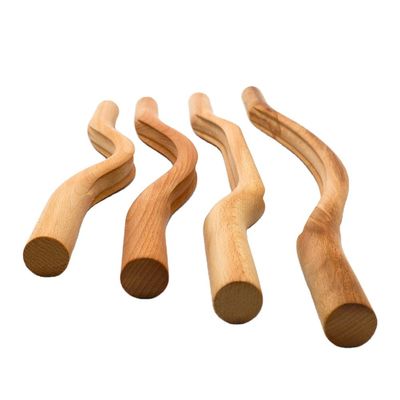 OEM/ODM Accettabile 4 in 1 Strumenti di massaggio Gua Sha in legno per il corpo intero Set per la terapia di raschiatura profonda e massaggio muscolare