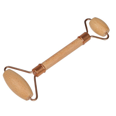 Manico di legno doppio rullo Guasha Massaggio Faciale con Massaggio Faciale Naturale Giada Gua Sha Roller