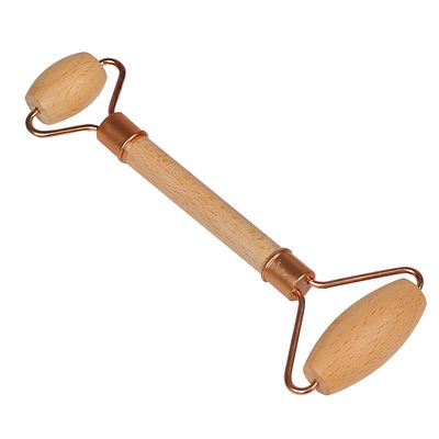 Manico di legno doppio rullo Guasha Massaggio Faciale con Massaggio Faciale Naturale Giada Gua Sha Roller