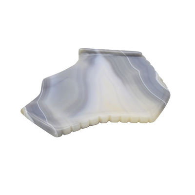 Strumenti di massaggio su tavola Guasha per la cura di pietre Scraper Tavola massaggiatore facciale per il ringiovanimento facciale Grigio Agate Gua Sha